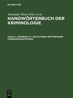cover image of Unlauterer Wettbewerb--Vernehmungstechnik